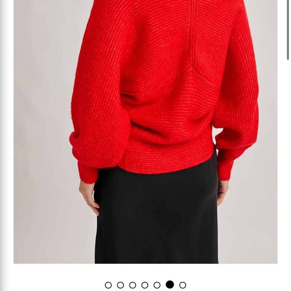 Ruby Wrap Crossover Ribbed Fuzzy Knit Sweater Sz L - image 3